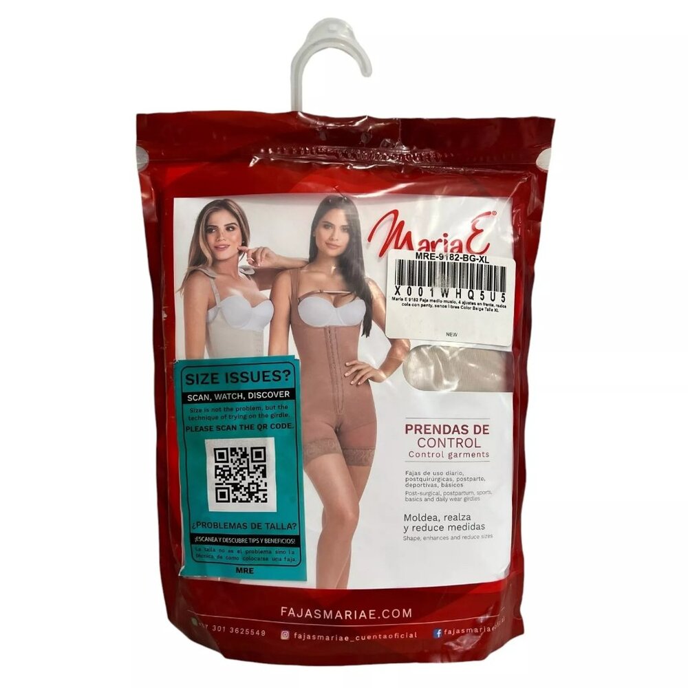 Maria E Fajas Colombianas Tummy Control Girdle Open Bust Shapewear Size XL Tall